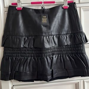Brand new Maje Real leather skirt